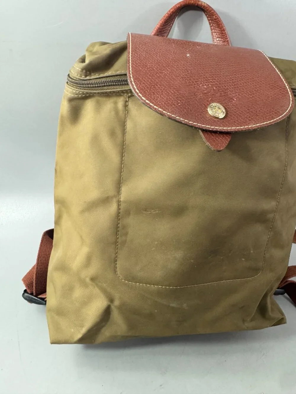Longchamp Le Pliage Medium Backpack in Green